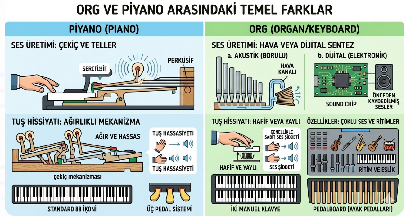 Org ve Piyano Arasındaki Temel Farklar Nelerdir?
