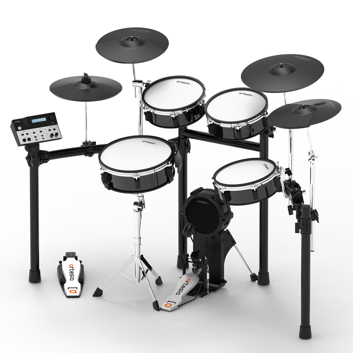 Artesia Legacy A250-BMS Black Metallic Stripe Dijital Davul Seti Artesia Legacy A250-BMS Black Metallic Stripe Dijital Davul Seti