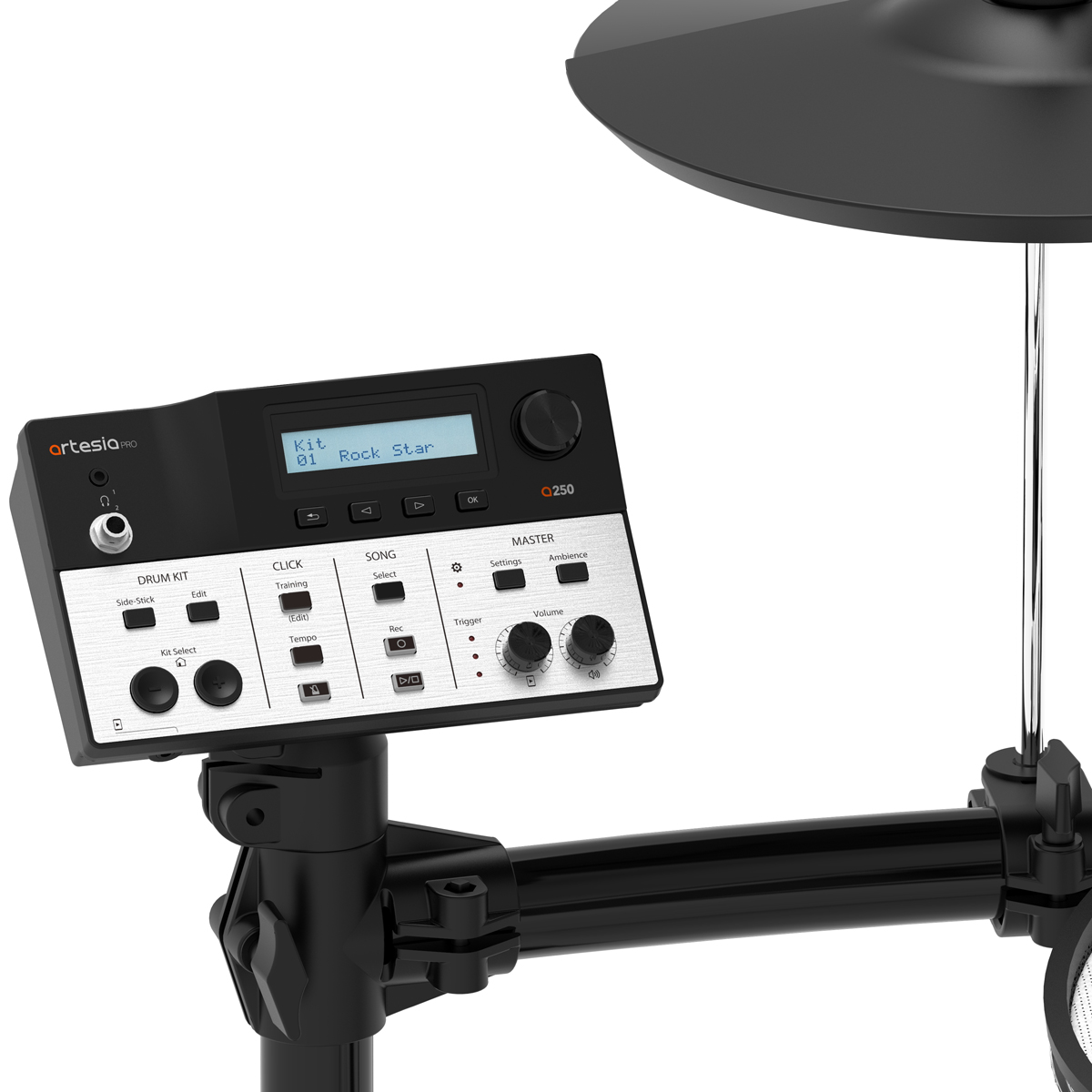 Artesia Legacy A250-BMS Black Metallic Stripe Dijital Davul Seti