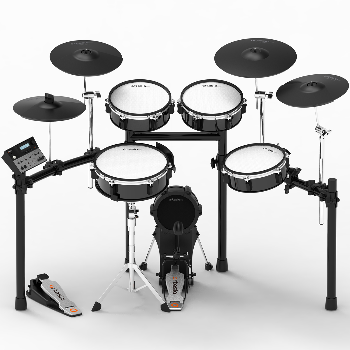 Artesia Legacy A250-BMS Black Metallic Stripe Dijital Davul Seti Artesia Legacy A250-BMS Black Metallic Stripe Dijital Davul Seti