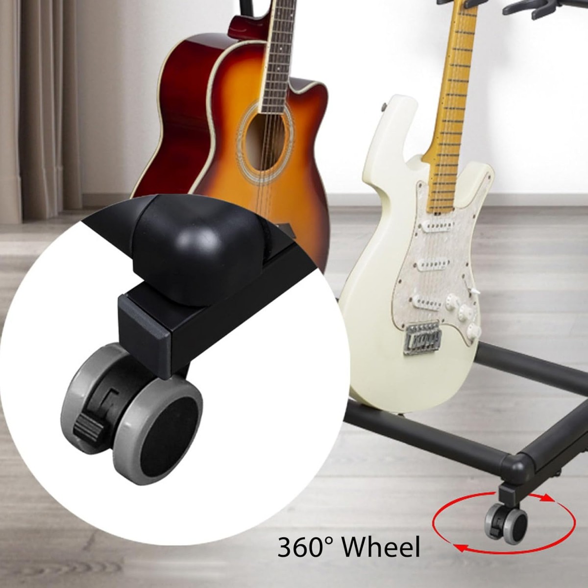 Artstand Tekerlekli Yatay Beşli Gitar Standı Artstand Tekerlekli Yatay Beşli Gitar Standı