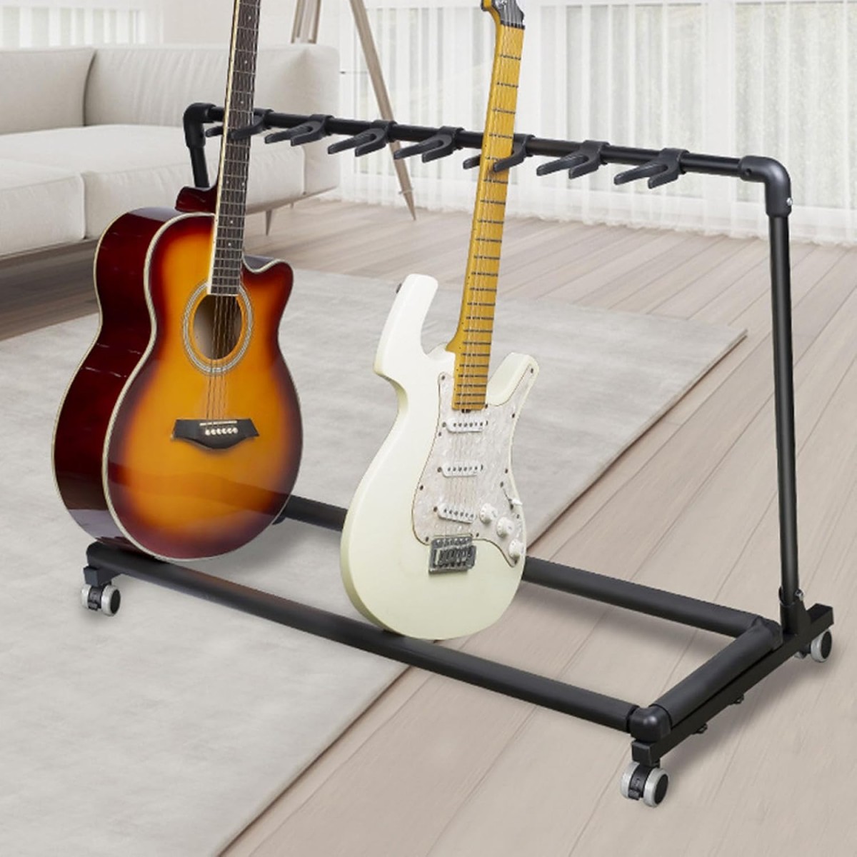Artstand Tekerlekli Yatay Yedili Gitar Standı