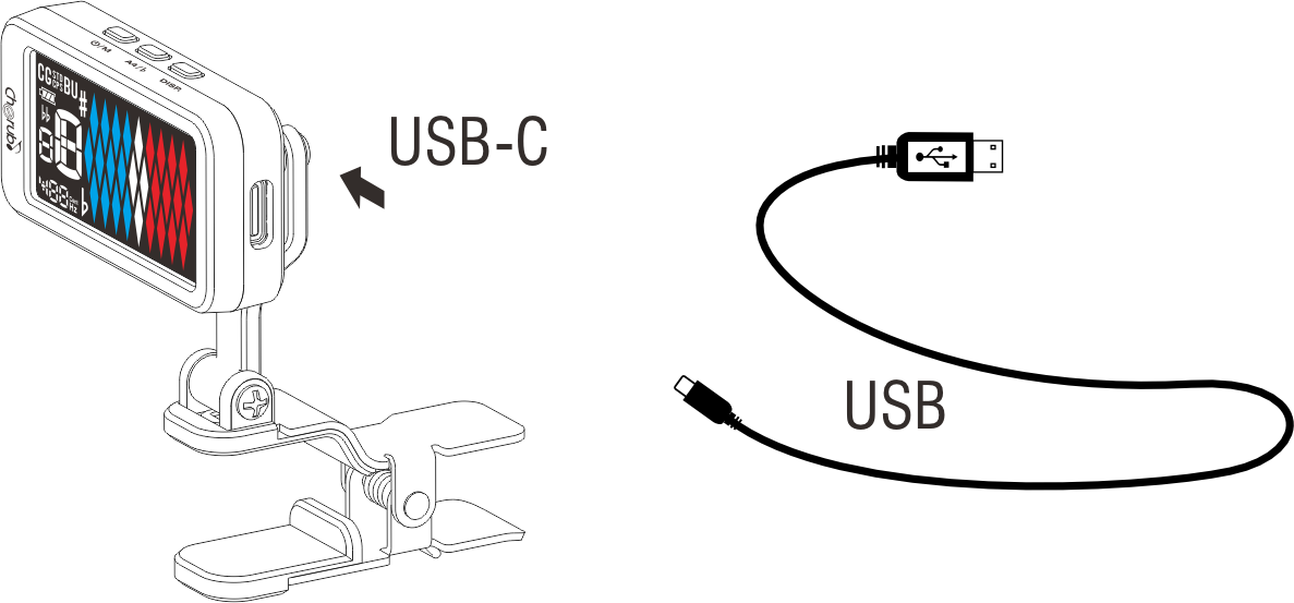 Cherub WST-905Li Flow Tune Şarj Edilebilir Kromatik Akort Cihazı Tuner