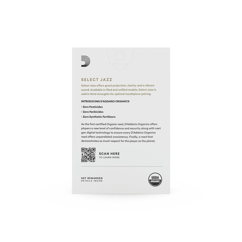 D'Addario Woodwinds Organic Select Jazz Alto Saksafon Kamışı No:2 Hard