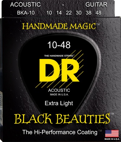 DR BKA-10 Black Beauties Siyah Akustik Gitar Teli (Extra Light 10-48) DR BKA-10 Black Beauties Siyah Akustik Gitar Teli (Extra Light 10-48)