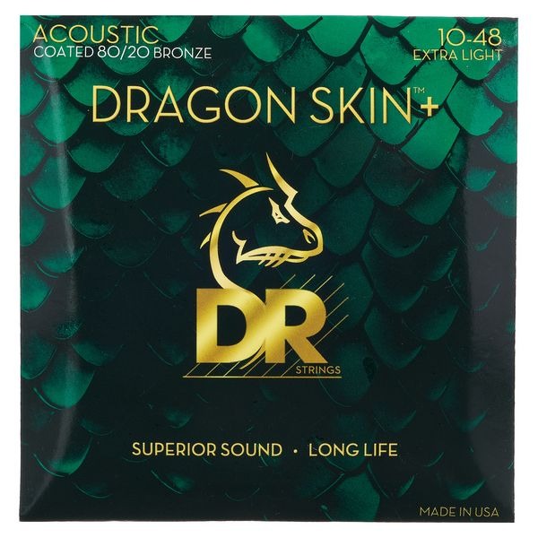 DR DA8-10 Dragon Skin+ 80/20 Akustik Gitar Teli (Extra Light 10-48)