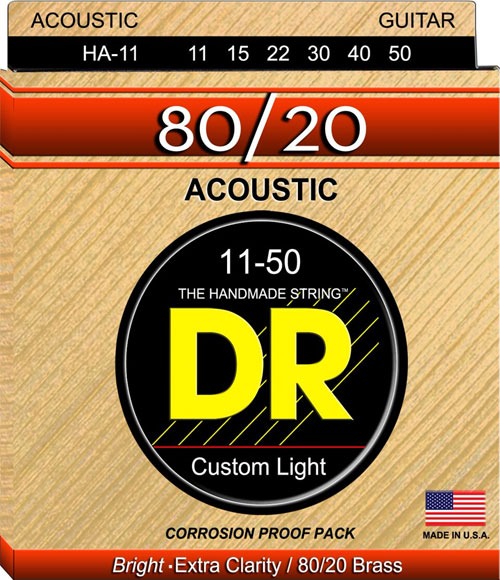 DR HA-11 Hi-Beam 80/20 Akustik Gitar Teli (Custom Light 11-50) DR HA-11 Hi-Beam 80/20 Akustik Gitar Teli (Custom Light 11-50)
