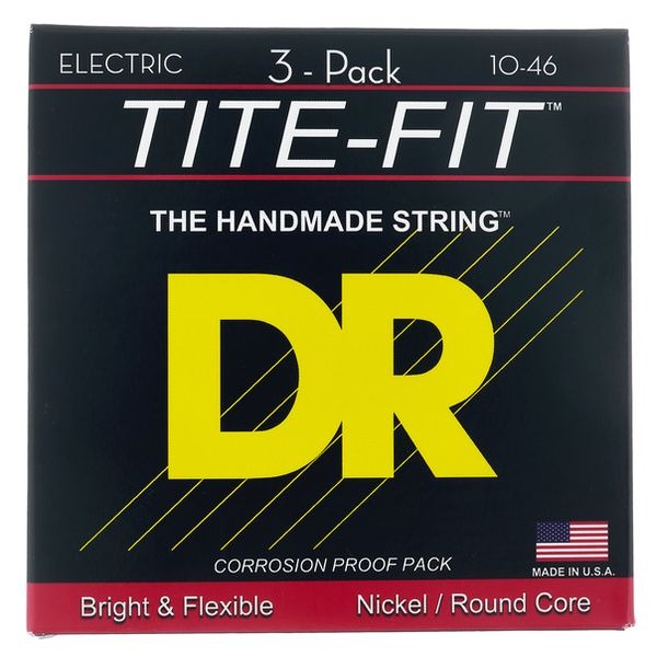 DR MT-10 Tite-Fit 3'lü Elektro Gitar Teli Paketi (Medium 10-46)