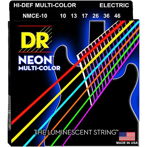 DR NMCE-10 Hi-Def Neon Multi Color Çok Renkli Elektro Gitar Teli (Medium 10-46) DR NMCE-10 Hi-Def Neon Multi Color Çok Renkli Elektro Gitar Teli (Medium 10-46)