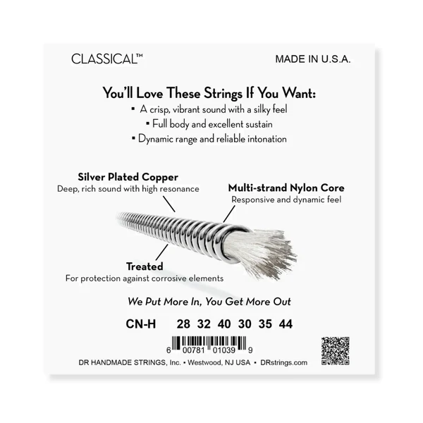 DR Nylon Classical Silver Plated Hard Tension CN-H Klasik Gitar Teli DR Nylon Classical Silver Plated Hard Tension CN-H Klasik Gitar Teli