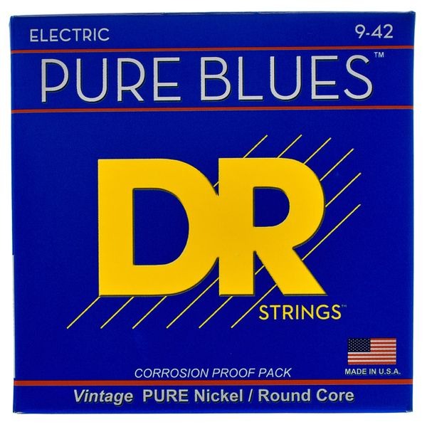 DR PHR-9 Pure Blues Pure Nickel Elektro Gitar Teli (Light 9-42)
