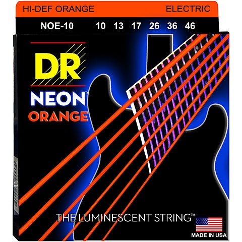 DR Neon Orange NOE-10 Medium Elektro Gitar Teli DR Neon Orange NOE-10 Medium Elektro Gitar Teli