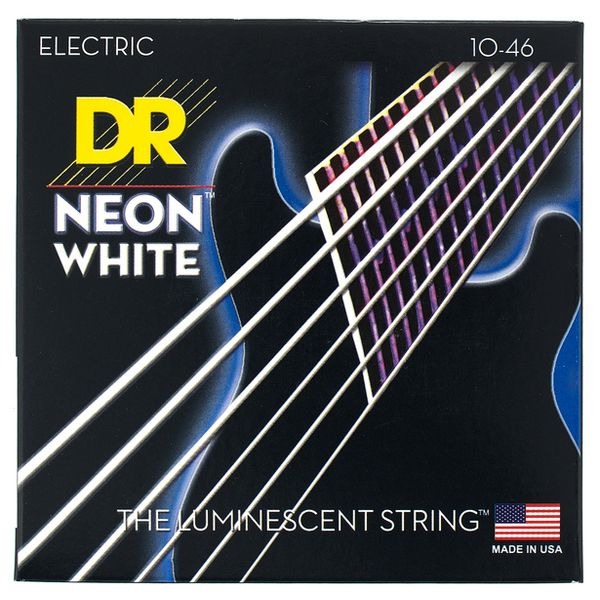 DR Neon White NWE-10 Elektro Gitar Teli DR Neon White NWE-10 Elektro Gitar Teli
