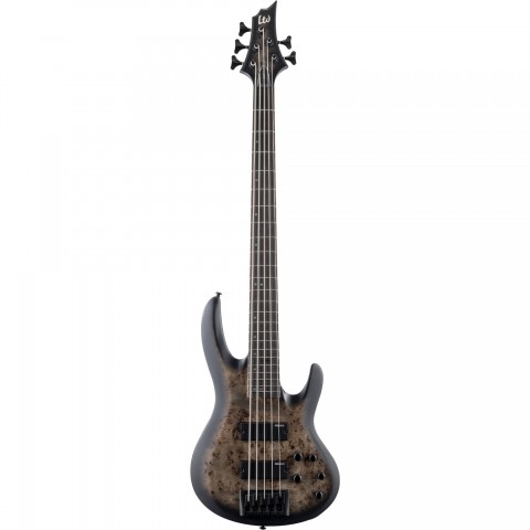 ESP LTD B-5 Ebony Burl Poplar Charcoal Burst Satin 5 Telli Bas Gitar