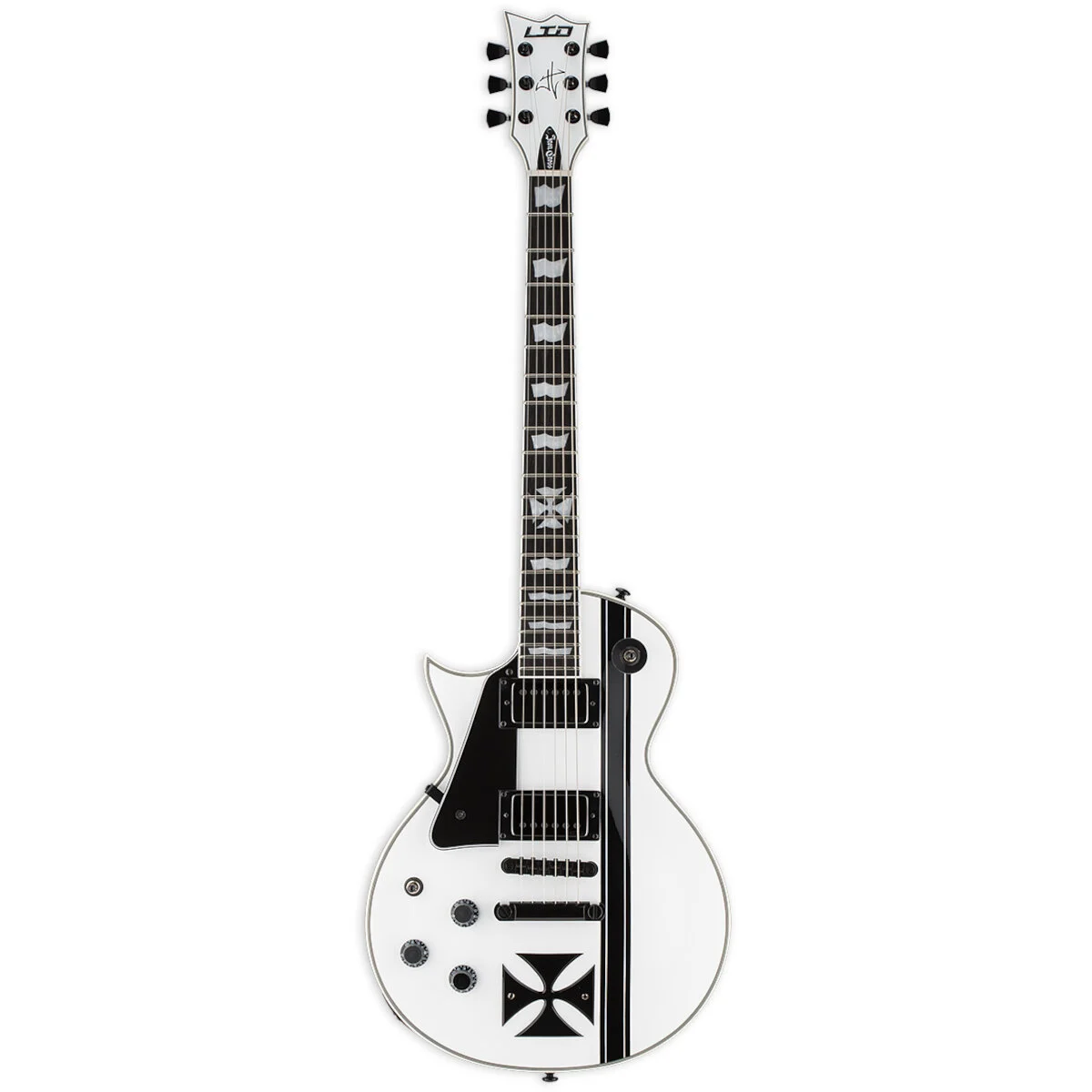 ESP LTD James Hetfield Signature Iron Cross Snow White Solak Elektro Gitar ESP LTD James Hetfield Signature Iron Cross Snow White Solak Elektro Gitar