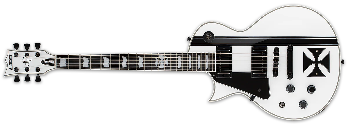 ESP LTD James Hetfield Signature Iron Cross Snow White Solak Elektro Gitar ESP LTD James Hetfield Signature Iron Cross Snow White Solak Elektro Gitar
