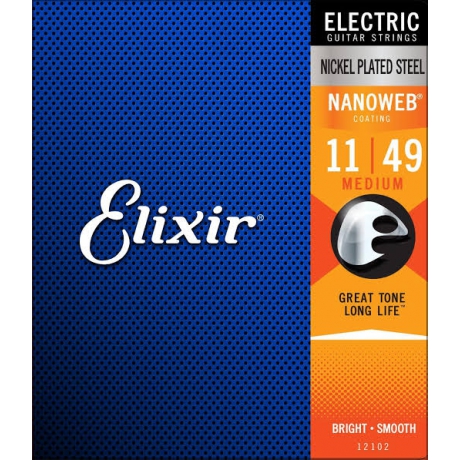 Elixir 12102 Nanoweb Medium Elektro Gitar Teli (11-49) Elixir 12102 Nanoweb Medium Elektro Gitar Teli (11-49)