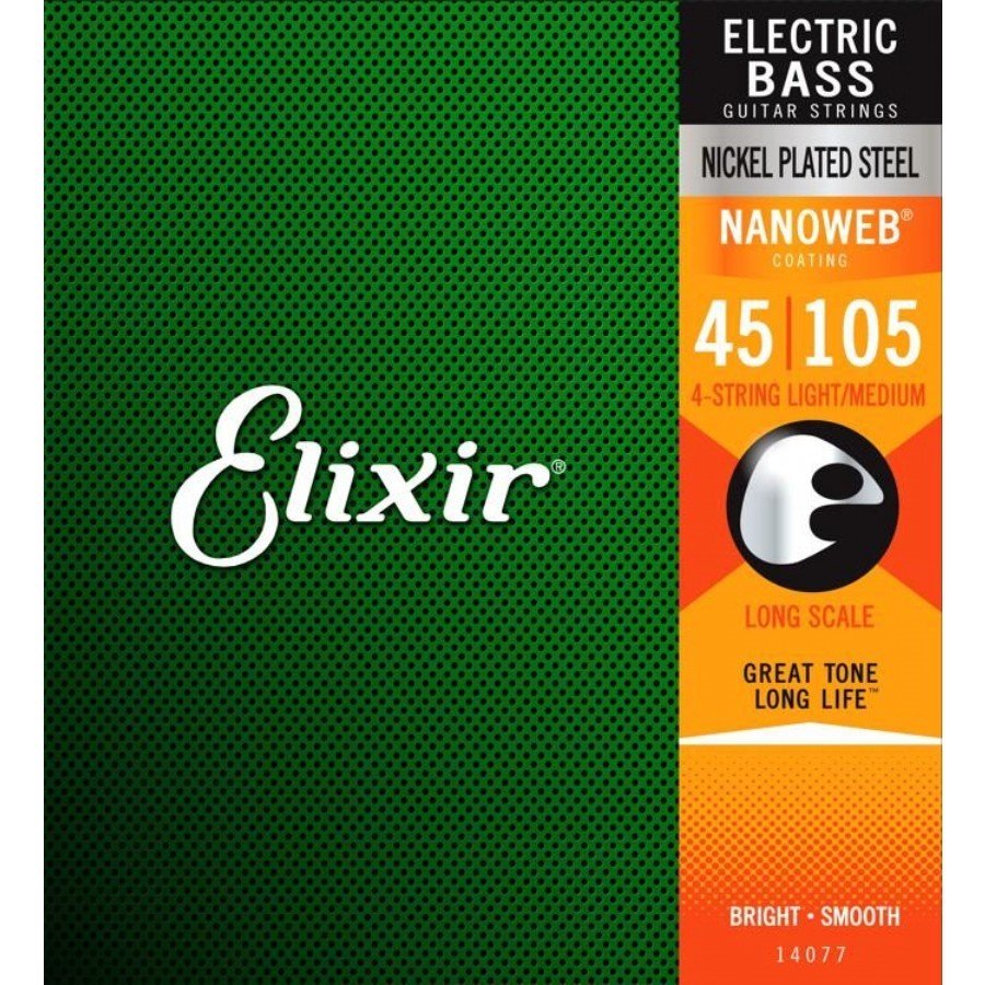 Elixir 14077 Nanoweb 4 Telli Bas Gitar Teli (45-105)