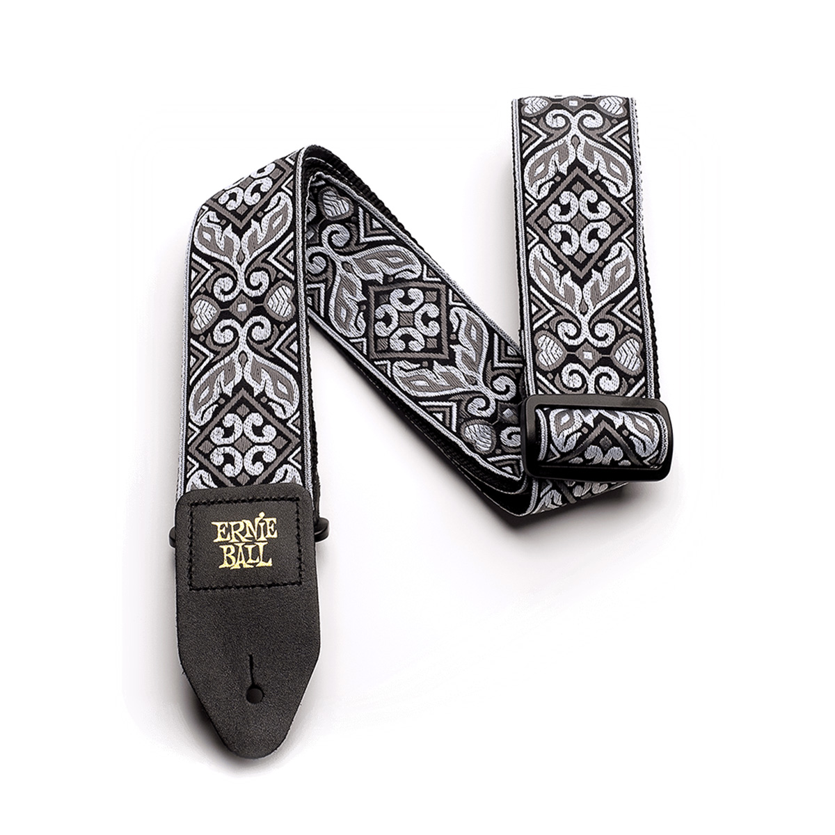Ernie Ball P04166 Tribal Silver and White Jacquard Gitar Askısı Ernie Ball P04166 Tribal Silver and White Jacquard Gitar Askısı