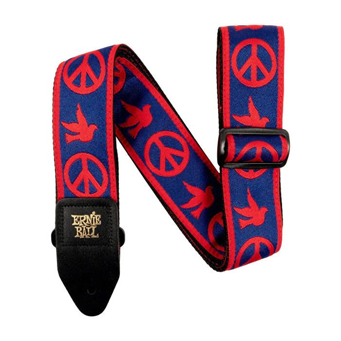 Ernie Ball P04698 Red & Blue Peace Love Dove Jakarlı Gitar Askısı