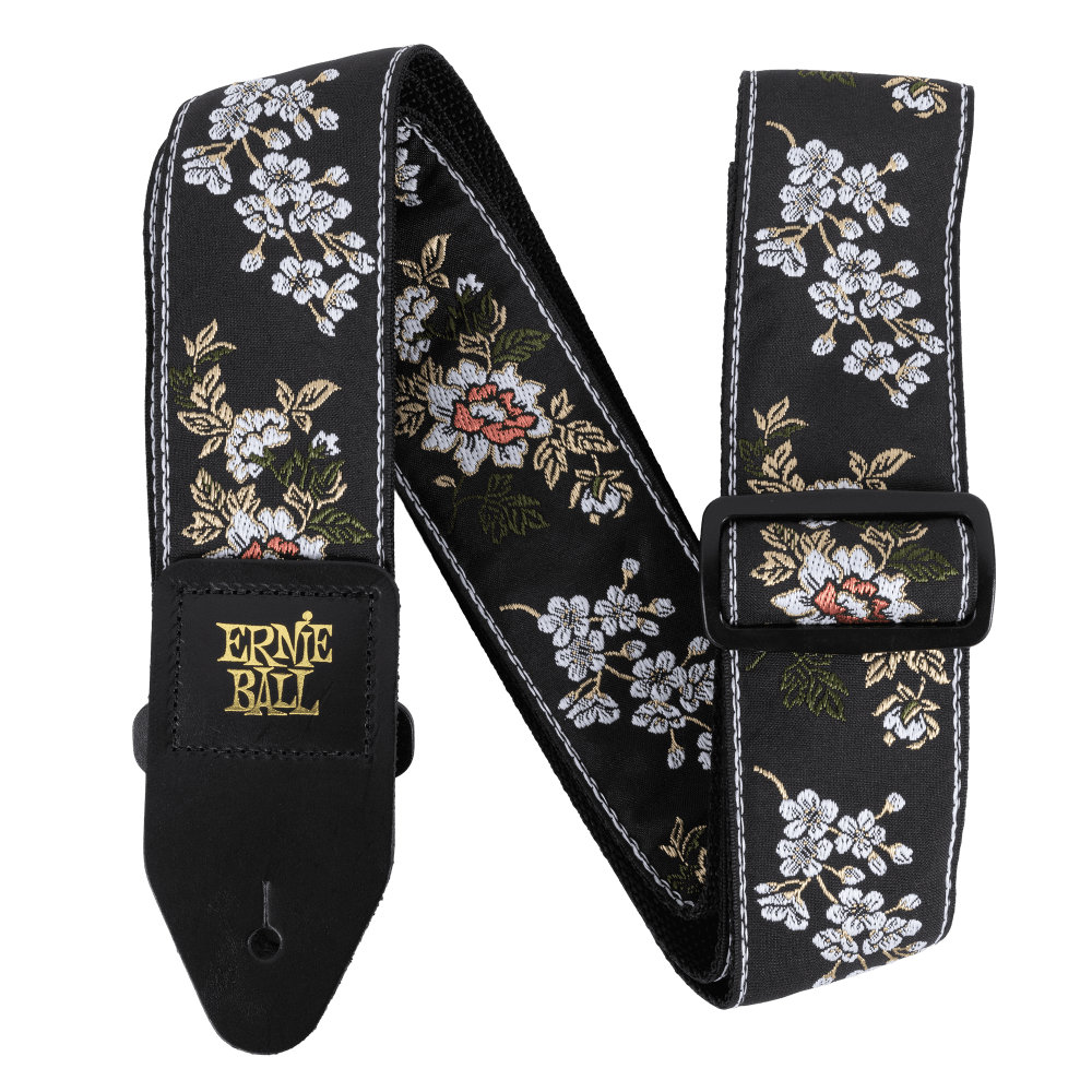Ernie Ball P05362 White Blossom Jacquard Gitar Askısı Ernie Ball P05362 White Blossom Jacquard Gitar Askısı