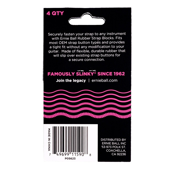 Ernie Ball P05623 4'lü Askı Kilidi - Pembe