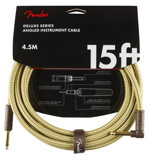 Fender Deluxe Düz/L Uçlu 4.5m Tweed Enstrüman Kablosu Fender Deluxe Düz/L Uçlu 4.5m Tweed Enstrüman Kablosu