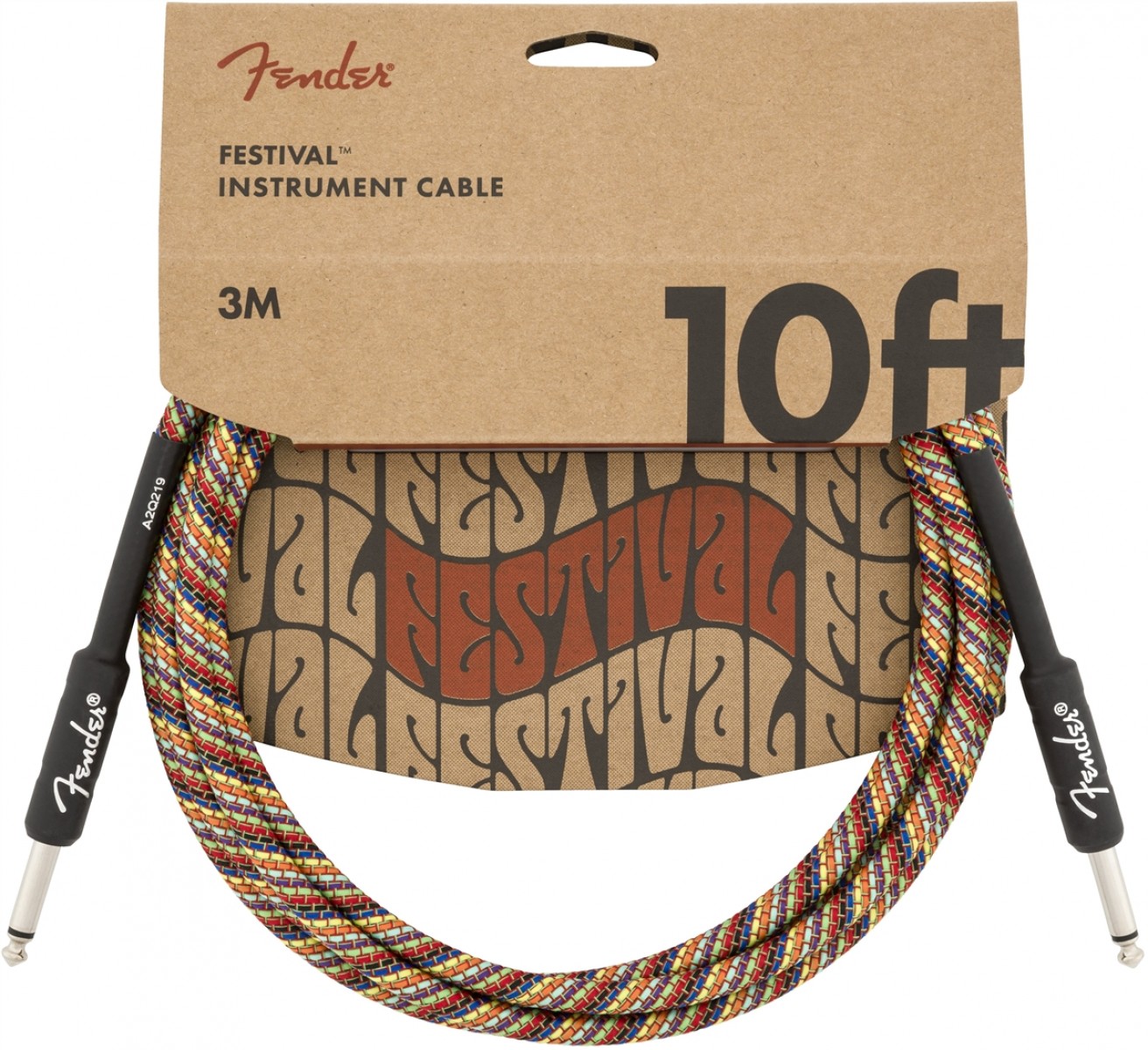 Fender Festival Düz/Düz Uçlu 3m Pure Hemp Rainbow Enstrüman Kablosu Fender Festival Düz/Düz Uçlu 3m Pure Hemp Rainbow Enstrüman Kablosu