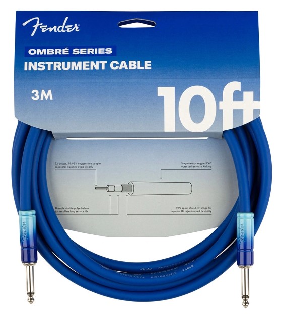 Fender Ombré Düz/Düz Uçlu 3M Belair Mavi Enstrüman Kablosu Fender Ombré Düz/Düz Uçlu 3M Belair Mavi Enstrüman Kablosu