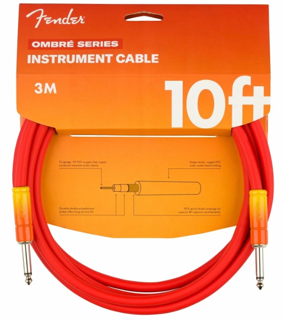 Fender Ombré Düz/Düz Uçlu 3m Tequila Sunrise Enstrüman Kablosu