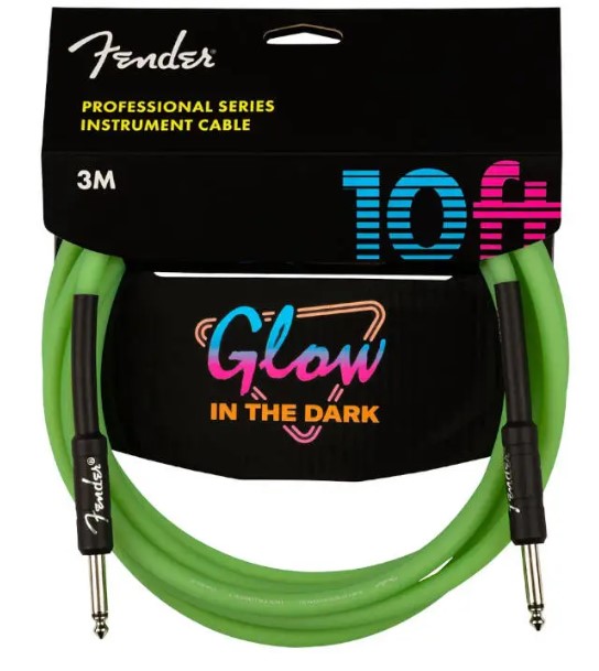 Fender Professional Fosforlu Yeşil 3M Enstrüman Kablosu
