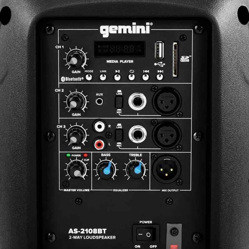 Gemini AS-2108BT 500 Watt Bluetooth Aktif Hoparlör Gemini AS-2108BT 500 Watt Bluetooth Aktif Hoparlör