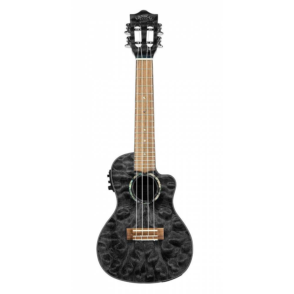 Lanikai QM BKCEC Quilted Maple Concert Elektro Ukulele