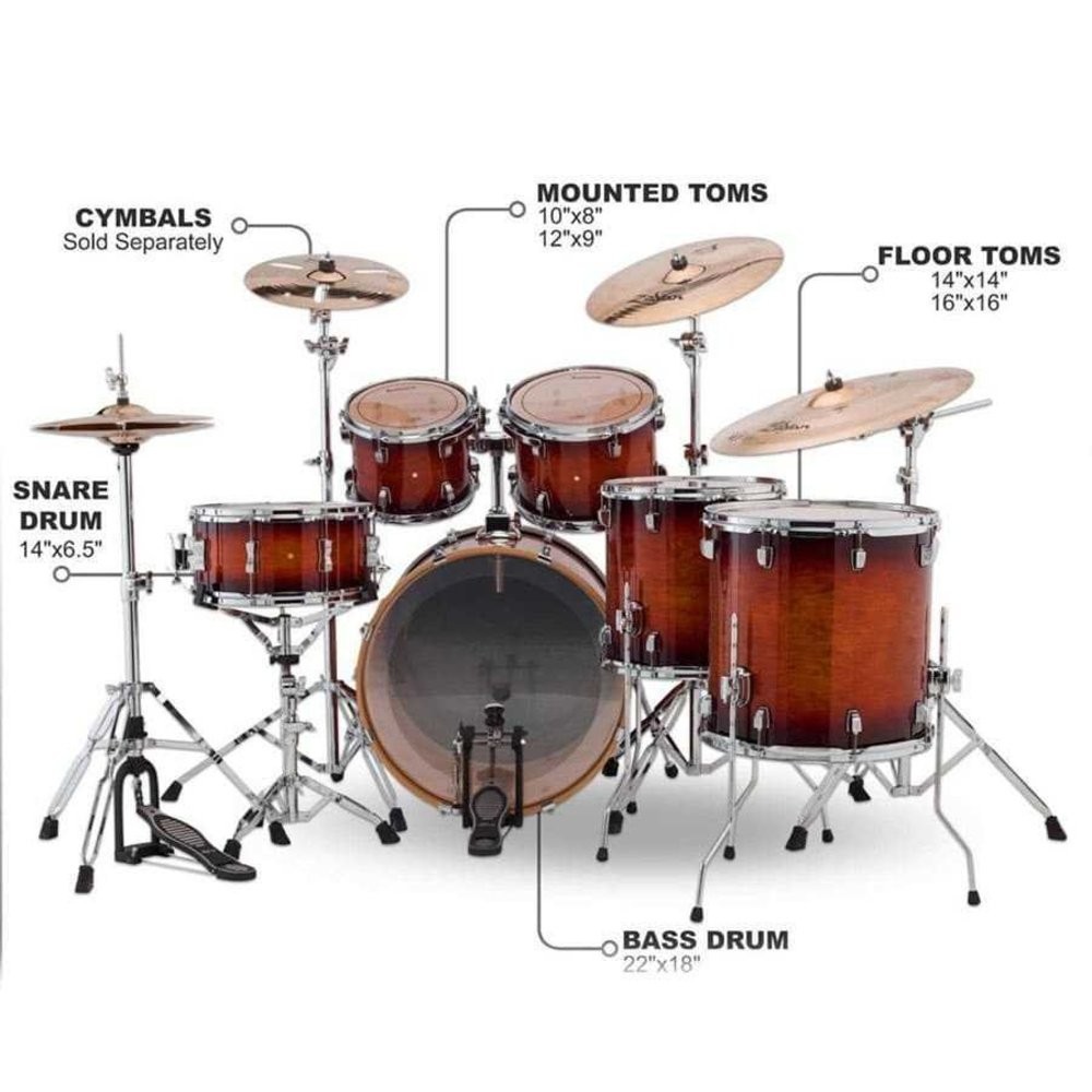 Ludwig Evolution Maple (Mahogany Burst Shell) Bateri Seti