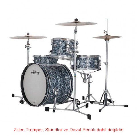 Ludwig Neusonic Downbeat Steel Blue Pearl Davul Shell Set