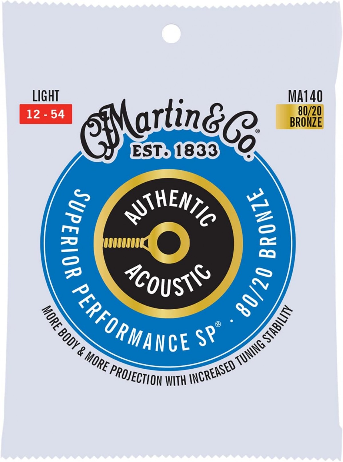 Martin MA140 Authentic 80/20 Light Akustik Gitar Teli (12-54) Martin MA140 Authentic 80/20 Light Akustik Gitar Teli (12-54)