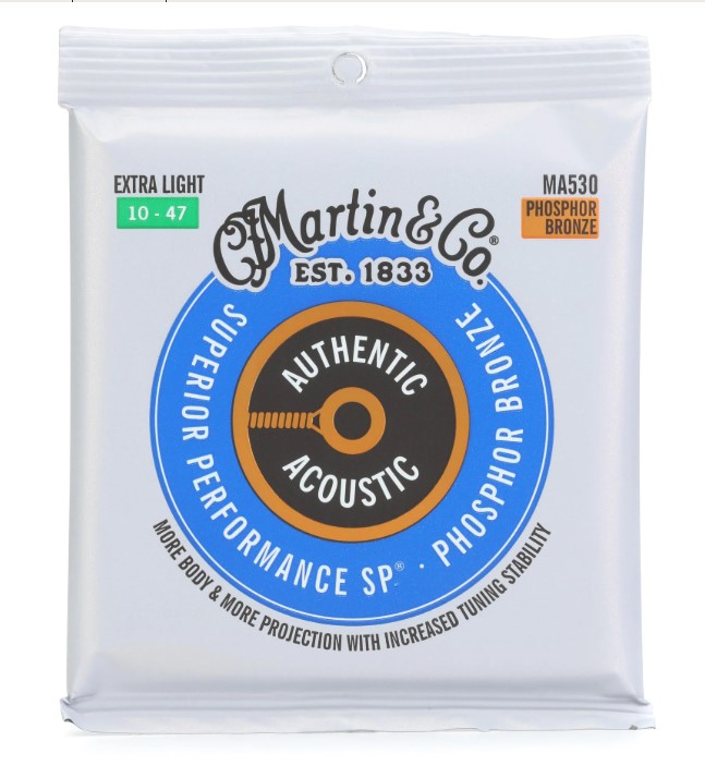 Martin MA530 Authentic Superior Performance 92/8 Phosphor Bronze Akustik Gitar Teli (10-47) Martin MA530 Authentic Superior Performance 92/8 Phosphor Bronze Akustik Gitar Teli (10-47)
