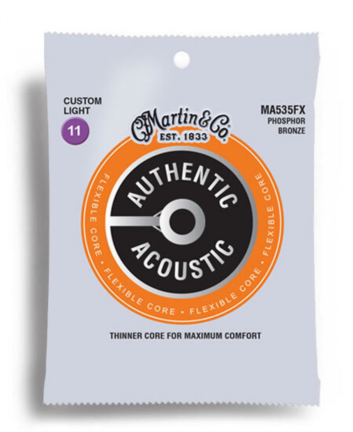 Martin MA535FX Authentic Flexible Core CustomLight 11-52 Akustik Gitar Teli Martin MA535FX Authentic Flexible Core CustomLight 11-52 Akustik Gitar Teli