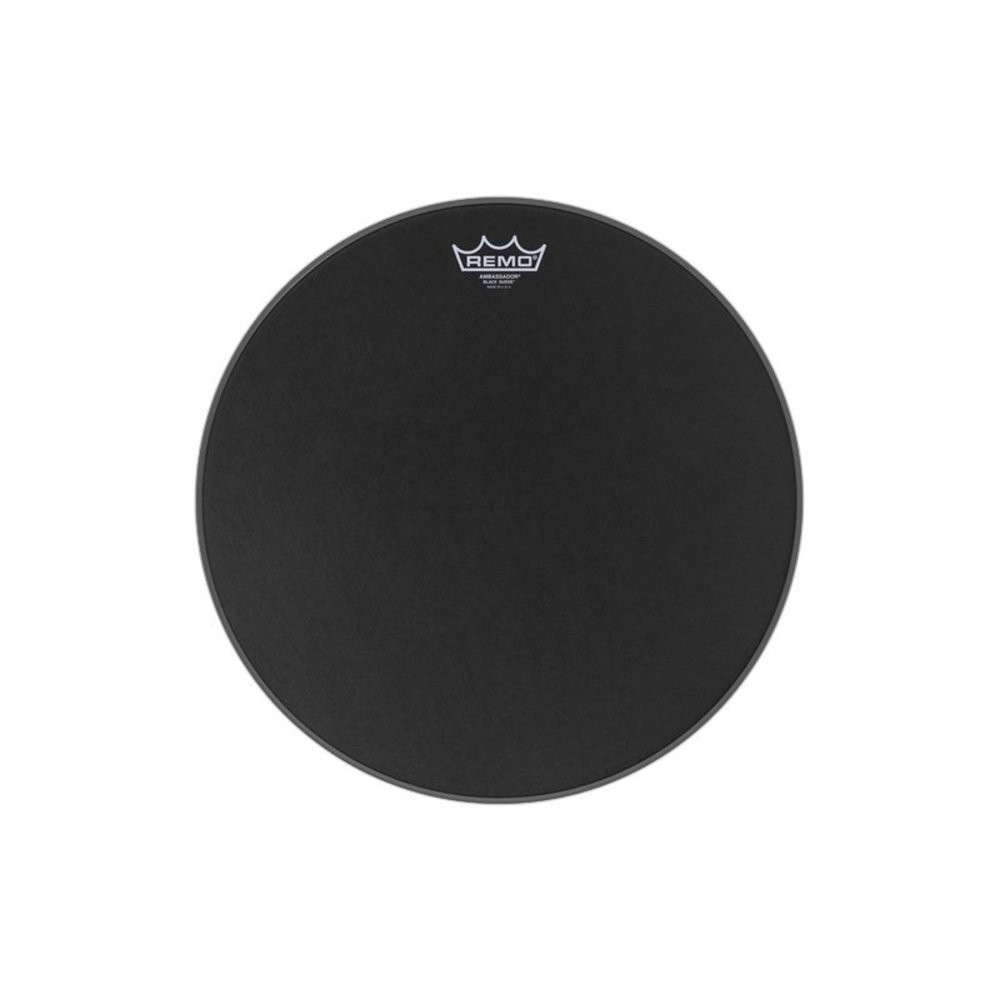REMO AMBASSADOR BLACK SUEDE 16 in Davul Derisi