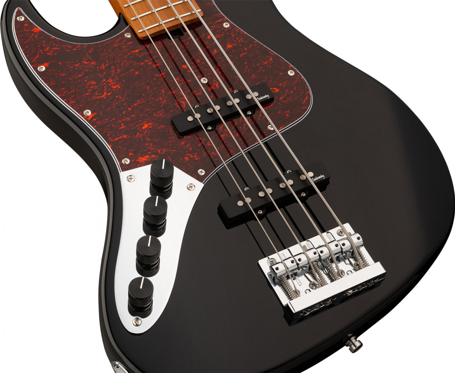 Sadowsky MetroExpress Vintage J/J Solid Black High Polish 4 Telli Solak Bas Gitar