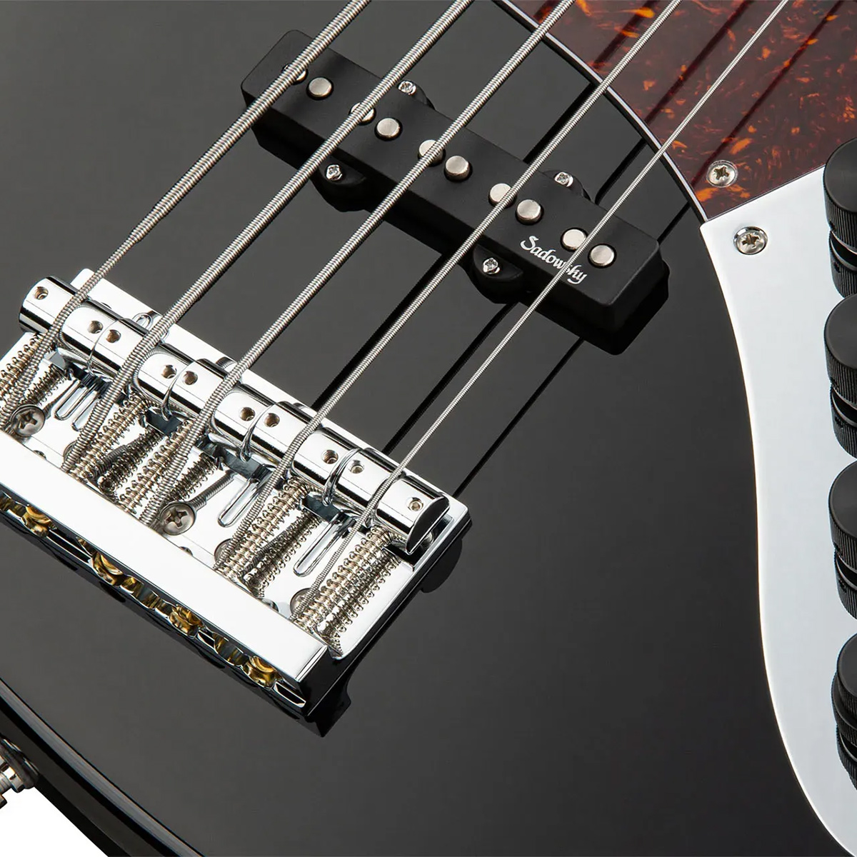 Sadowsky MetroLine 24-Fret Vintage J/J Solid Black High Polish 5 Telli Bas Gitar