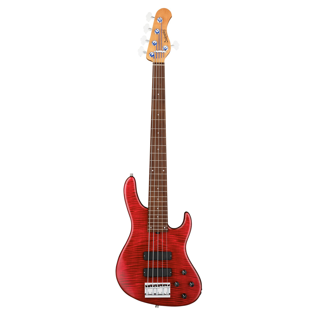 Sadowsky MetroLine Deluxe 24 Perde 5 Telli Bas Gitar – Burgundy Red Transparent Satin