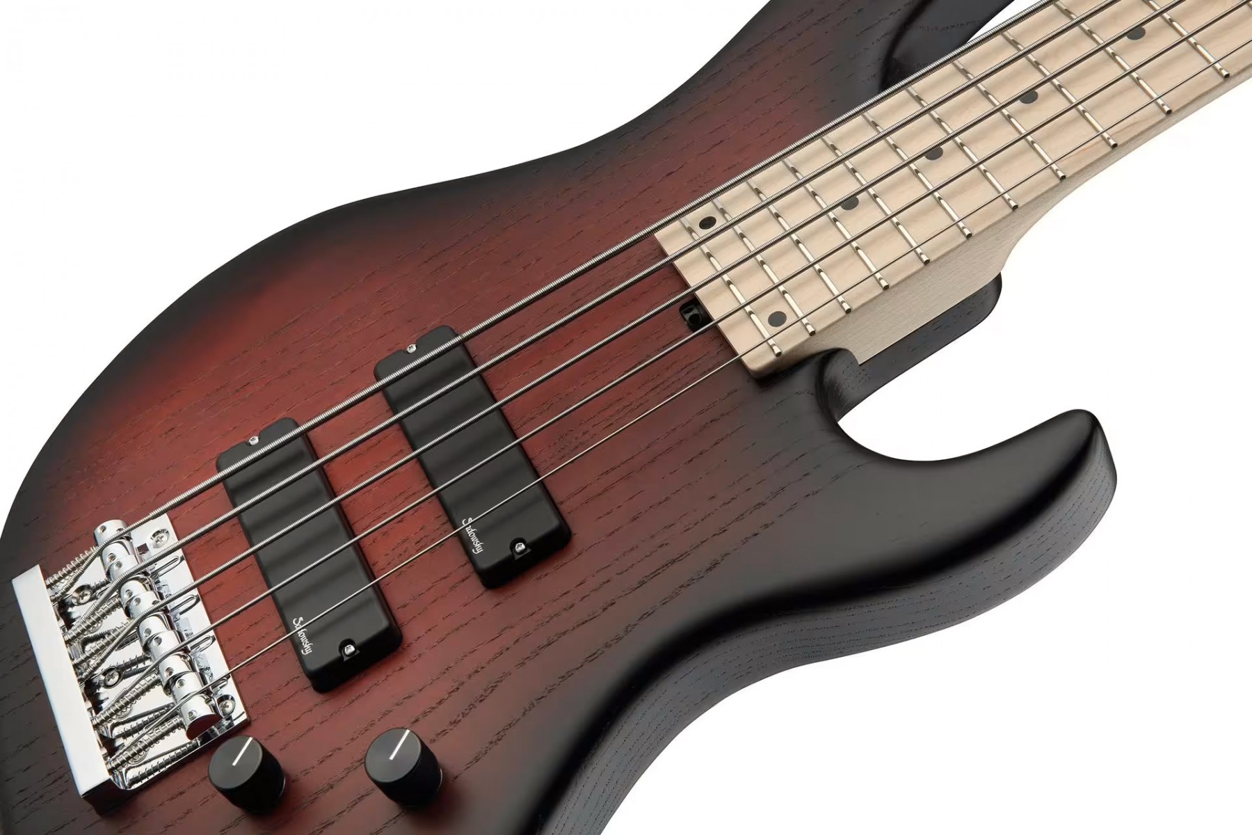 Sadowsky MetroLine 24 Modern MS 5 Telli Bas Gitar - Burgundy Blackburst Transparent Satin
