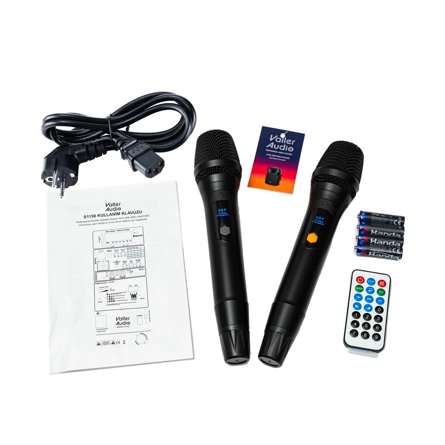 Valler S1150 Portatif Taşınabilir Aktif Amfi Hoparlörlü Kablosuz Çift El Mikrofonlu Ses Sistemi Valler S1150 Portatif Taşınabilir Aktif Amfi Hoparlörlü Kablosuz Çift El Mikrofonlu Ses Sistemi