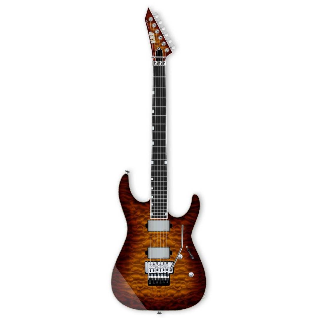 ESP USA Custom Shop M-II NTB FR Tiger Eye Sunburst Elektro Gitar ESP USA Custom Shop M-II NTB FR Tiger Eye Sunburst Elektro Gitar