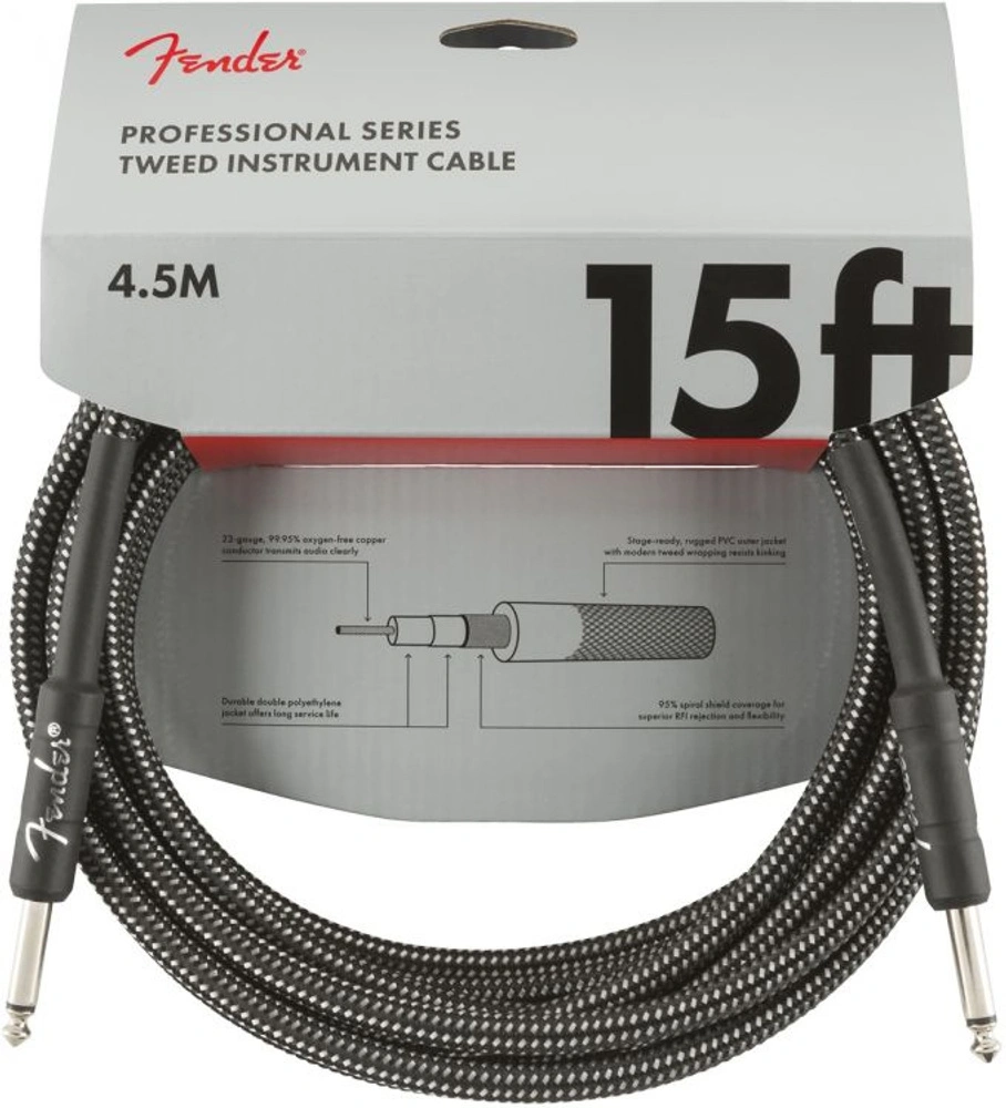 Fender Professional 4.5 Metre Gri Enstrüman Kablosu