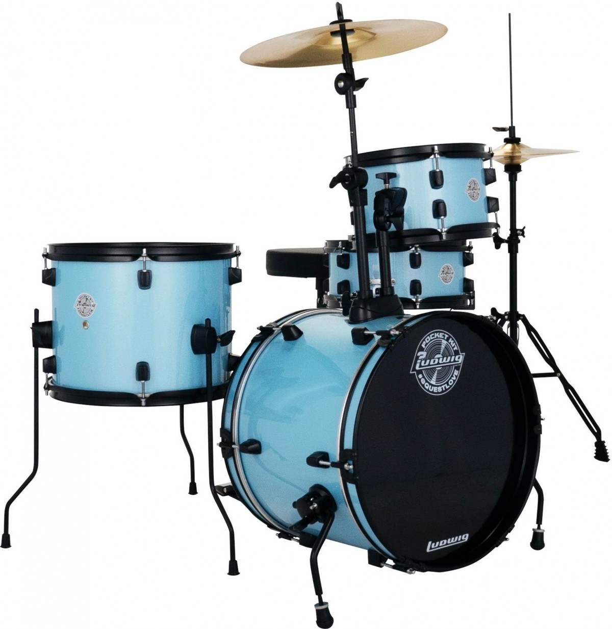 Ludwig LC178X0C8 Pocket Kit Crystal Blue Sparkle Çocuk Davul Seti
