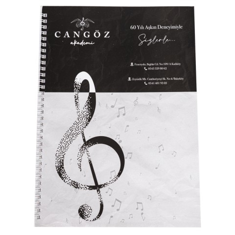 Cangöz 40 Sayfa Spiralli Müzik Defteri