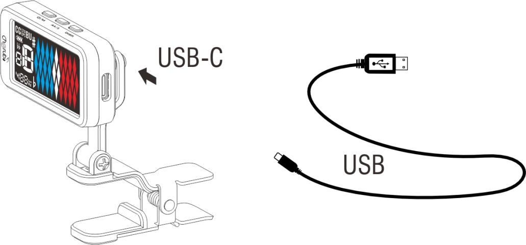 Cherub WST-905Li Flow Tune Şarj Edilebilir Kromatik Akort Cihazı Tuner