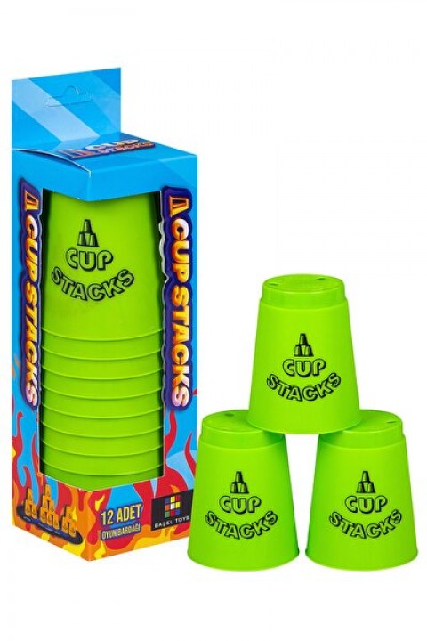 Cup Stacks Yeşil Oyun Bardağı - 12 li